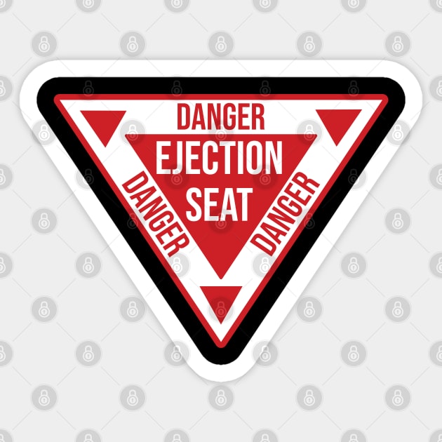 Ejection Seat Danger  Triangle Military Warning Fighter Jet Aircraft Distressed Sticker by Gaming champion